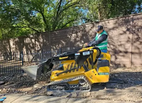 A team member during tree service in Travis County, TX